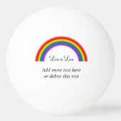LGBT Pride Rainbow met aangepaste tekst Liefde is  Pingpongballen (Achterkant)