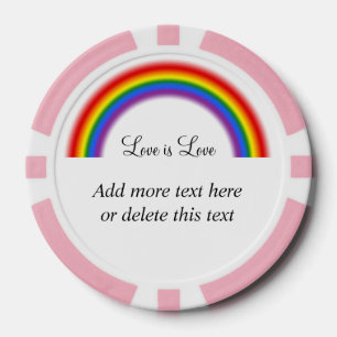 LGBT Pride Rainbow met aangepaste tekst Liefde is Poker Chips