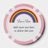 LGBT Pride Rainbow met aangepaste tekst Liefde is  Poker Chips (Achterkant)