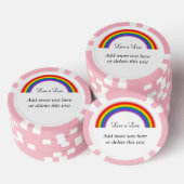 LGBT Pride Rainbow met aangepaste tekst Liefde is  Poker Chips (Opstapeling)