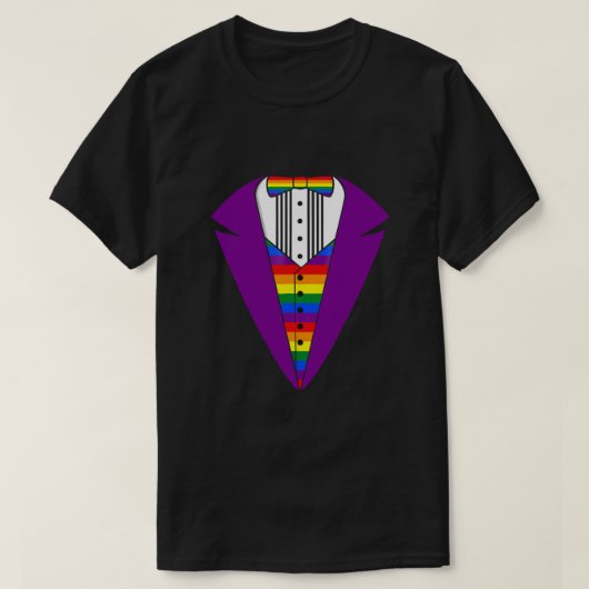 LGBT Pride Rainbow Tuxedo T-shirt (Design voorkant)