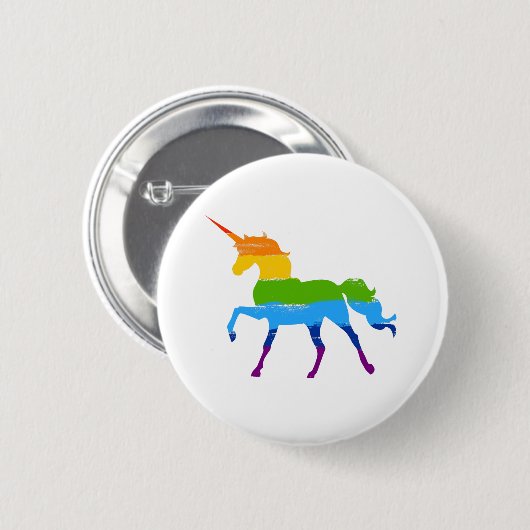 LGBT Pride Rainbow Unicorn Button (Voorkant /achterkant)