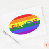LGBT Pride Rainbow-vlag Ovale Sticker (Envelop)