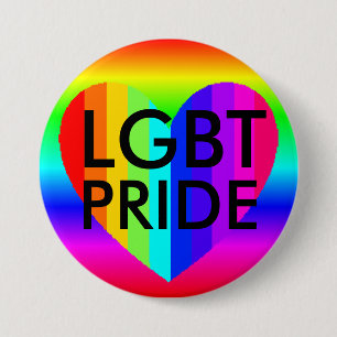 LGBT 'Pride" Regenboog Kleuren Knop Ronde Button 7,6 Cm