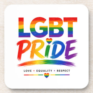 LGBT Pride Regenboog Typografie Bier Onderzetter