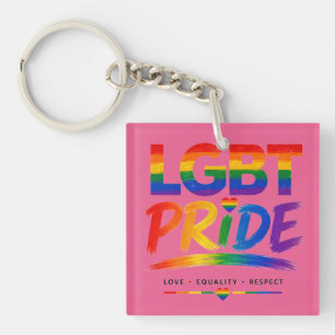 LGBT Pride Regenboog Typografie Sleutelhanger