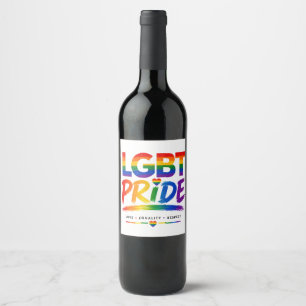 LGBT Pride Regenboog Typografie Wijn Etiket