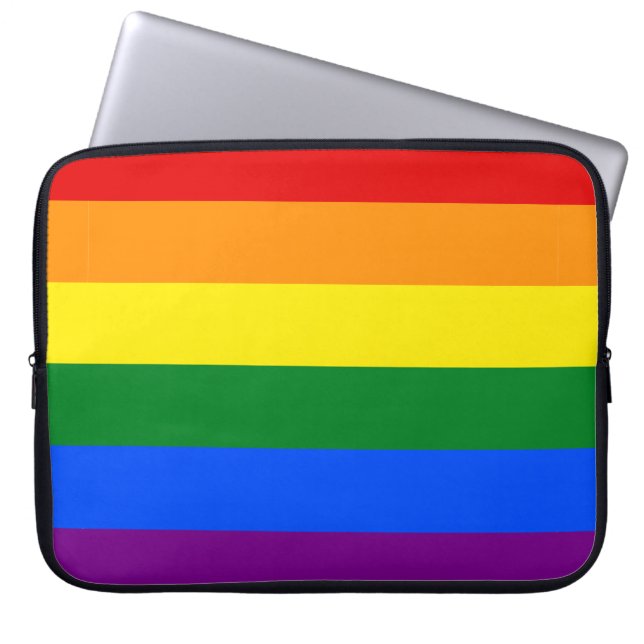 LGBT Pride regenboogstrips Laptop Sleeve (Voorkant)
