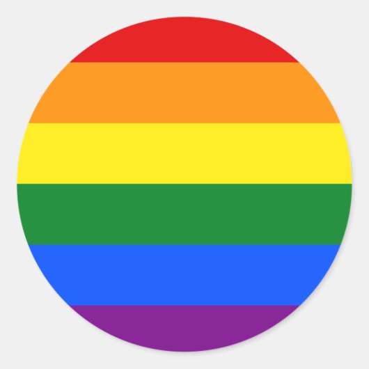 LGBT Pride regenboogstrips Ronde Sticker (Voorkant)