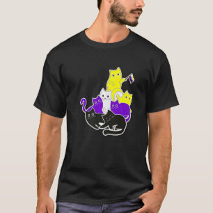 Lgbt Pride Sociale Beweging Non Binair Kat Vlag T-shirt