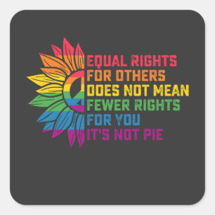 LGBT Pride Sunflower Gelijke rechten voor anderen Vierkante Sticker