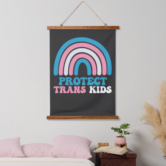 LGBT Pride Support beschermt trans-Kinder Hangend Wandkleed (Slaapkamer)