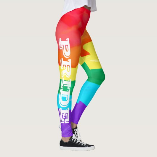 LGBT Pride Waterverf Regenboogvlag Leggings (Rechts)