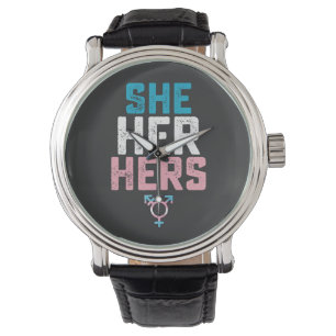 LGBT Pride Zij Haar Haar Trans Transgender Voornaa Horloge