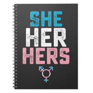 LGBT Pride Zij Haar Haar Trans Transgender Voornaa Notitieboek