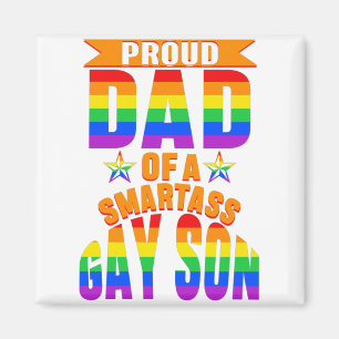 Lgbt proud pa van een Smartass Gay zoon Magneet