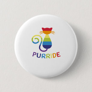 Lgbt Purride Gay Lesbian Pride Cat Funny Gift Ronde Button 5,7 Cm