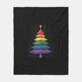LGBT-Q Pride Christmas Tree Pajama Rainbow Flag Fleece Deken (Voorkant)