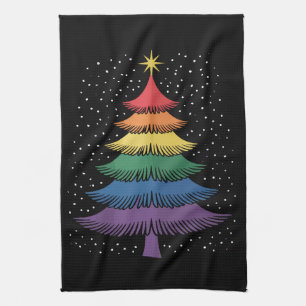 LGBT-Q Pride Kerstboom Pyjama Regenboogvlag Theedoek