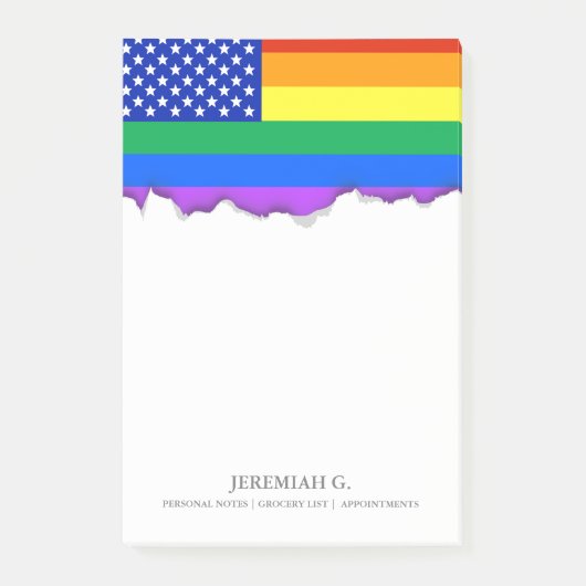 LGBT Rainbow American Flag Post-it® Notes (Voorkant)
