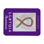 LGBT Rainbow Awareness Ribbon Angel Magnet (Horizontal)