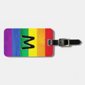 LGBT Rainbow Beach Monogram op persoonlijke titel Bagagelabel (Voorkant horizontaal)