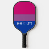 LGBT Rainbow Bisexual Pride Flag aangepaste tekst Pickleball Paddle (Achterkant)
