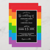 LGBT Rainbow bruiloft uitnodiging (Voorkant / Achterkant)