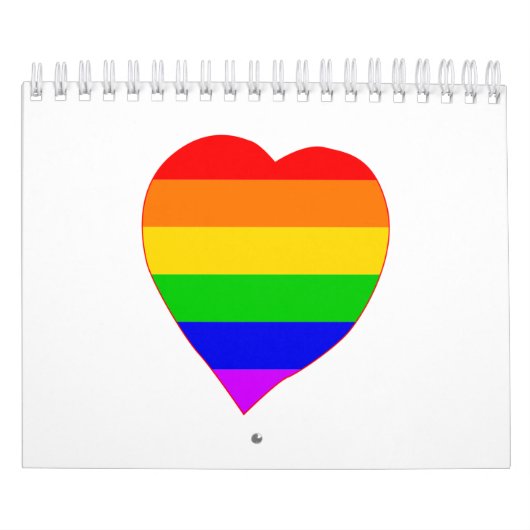 LGBT Rainbow Colors Heart Kalender (Hoes)