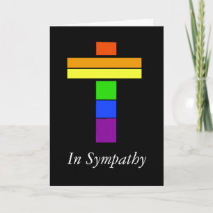 LGBT Rainbow Flag Cross Sympathia Card Kaart
