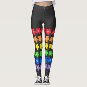 LGBT Rainbow Flowers Gay Pride Freedom & Equality Leggings