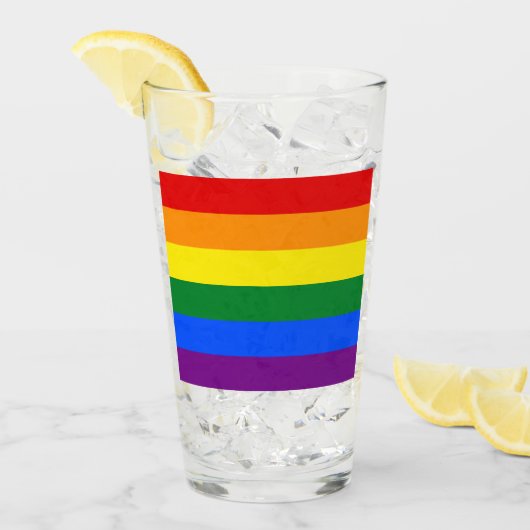 LGBT Rainbow Gay Pride Flag Glas (Voorkant ijs)