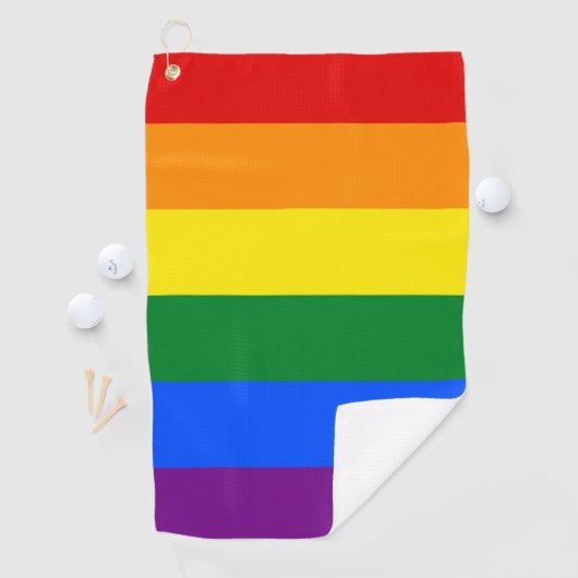 LGBT Rainbow Gay Pride Flag Golfhanddoek (Insitu)