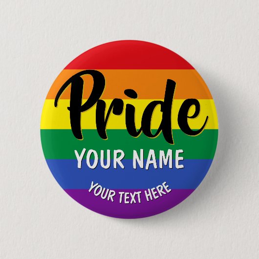 LGBT Rainbow Gay Pride gepersonaliseerd Ronde Button 5,7 Cm (Voorkant)