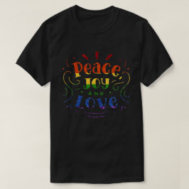 LGBT Rainbow Glitter Peace Jose Love T-shirt