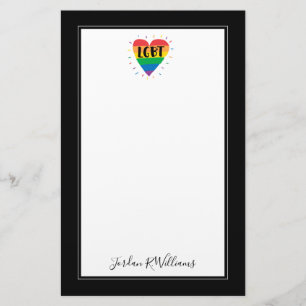 LGBT Rainbow Heart Briefpapier