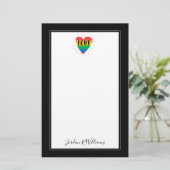 LGBT Rainbow Heart Briefpapier (Staand voorkant)