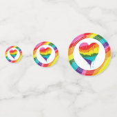 LGBT Rainbow Heart Confetti (Achterkanten)