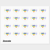 LGBT Rainbow Heart Line Hart Sticker (Vel)