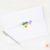 LGBT Rainbow Heart Line Hart Sticker (Envelop)