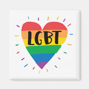 LGBT Rainbow Heart Magneet