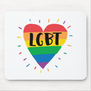 LGBT Rainbow Heart Muismat