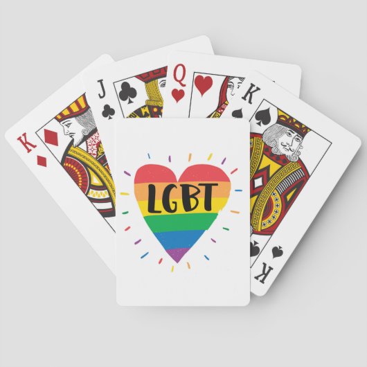 LGBT Rainbow Heart Pokerkaarten (Achterkant)