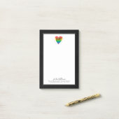 LGBT Rainbow Heart Post-it® Notes (Op bureau)