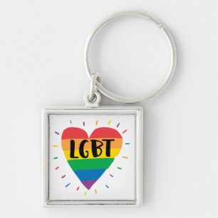 LGBT Rainbow Heart Sleutelhanger