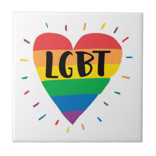 LGBT Rainbow Heart Tegeltje