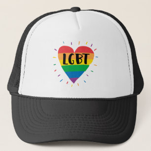 LGBT Rainbow Heart Trucker Pet