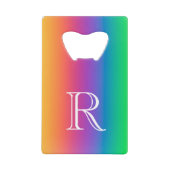 LGBT Rainbow Initiaal Roestvrij stalen flesopening Kredietkaart Flessenopener (Voorkant)