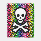 LGBT Rainbow Jolly Roger Pirate Skull Fleece Deken (Voorkant)