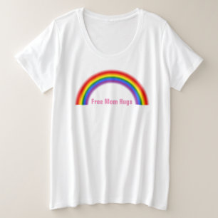 LGBT Rainbow LGBTQ Gay Pride Free Mam Hugs Grote Maat T-shirt